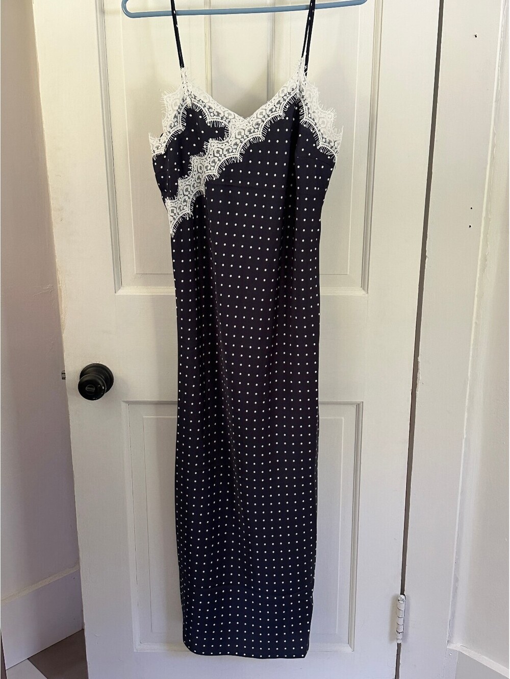 MONTEAU LOS ANGELES NWT Polka Dot Lace Slip Midi Dress - Size M